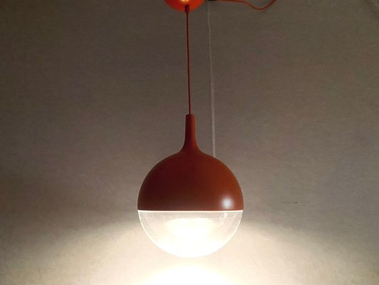 Vintage Space Age Orange Väster Pendant Light by Knut Hagberg for