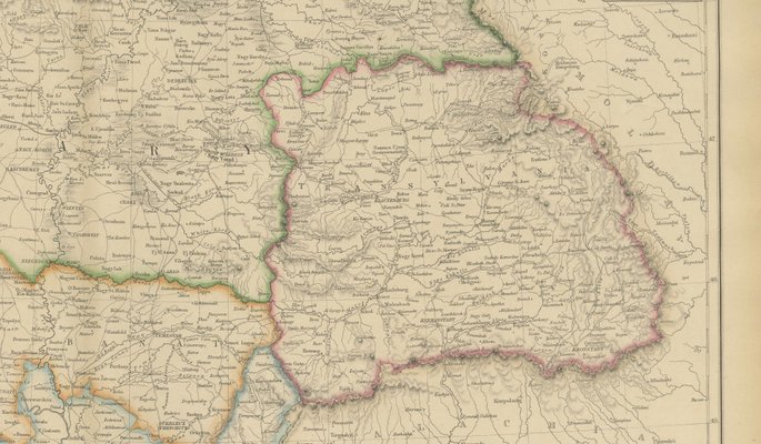 Antique Map of Hungary, Transylvania, Dalmatia and Croatia, 1860s