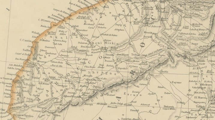 Antique North Africa Map, 1860s for sale at Pamono