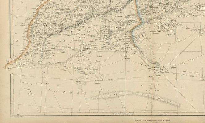 Antique North Africa Map, 1860s for sale at Pamono