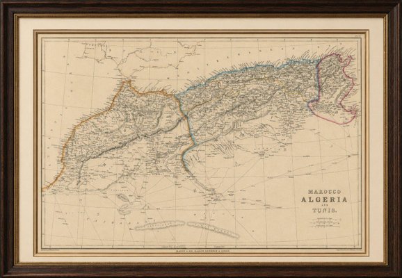 Antique North Africa Map, 1860s for sale at Pamono