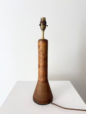 Minimalist Turned Wood Lamp, 1950s for sale at Pamono