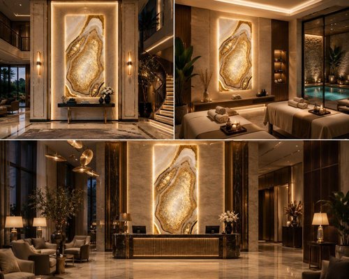 Aurora Geode Triptych Wall Art Panels by Sev Art Gallery, Set of 3