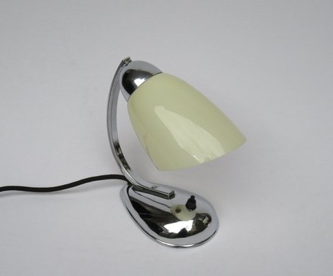 Mid Century Czech Chrome Bedside Lamps from Napako 1940s Set of