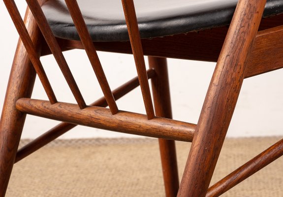 Danish Armchairs in Teak and Skai by Helge Sibast for Sibast, 1955