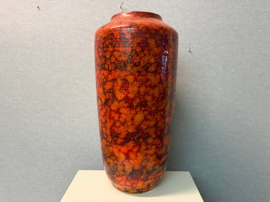 Vintage Fat Lava Vase in Orange from Scheurich, 1970s for sale at
