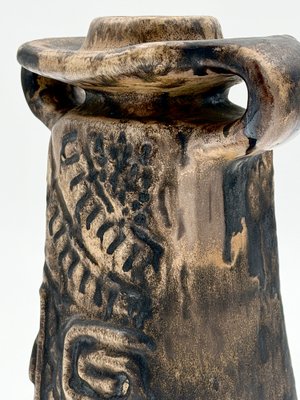 Mid-Century German Brutalist Sculptural Ceramic Candleholder