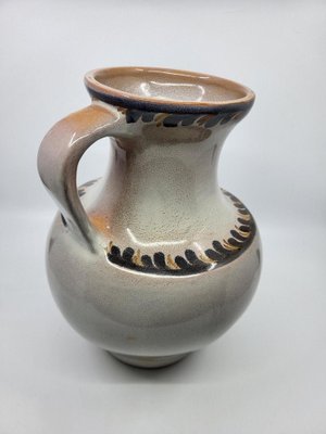 Vintage Hand-Decorated Ceramic Pitcher by Jean De Lespinasse