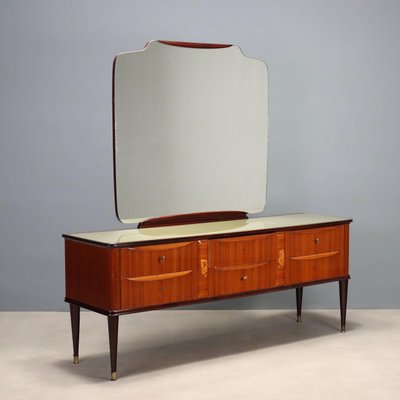 mid century modern dresser mirror Furniture of America Forma Mid Century Walnut 6 Drawer 62 in. Wide Dresser  with Mirror IDF-74000WN-DM