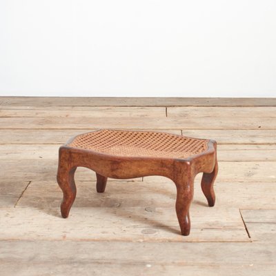 Antique French Cane Foot Stool for sale at Pamono