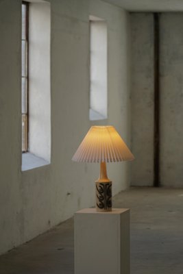 Danish Modern Stoneware Table Lamp in Glazed Ceramic, Okela, 1960s