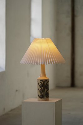 Danish Modern Stoneware Table Lamp in Glazed Ceramic, Okela, 1960s