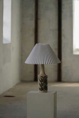 Danish Modern Stoneware Table Lamp in Glazed Ceramic, Okela, 1960s