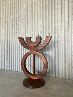 Großer skulpturaler Kerzenhalter aus Palisander, 1960er