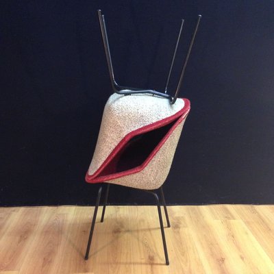 Set of Pink Chairs by Genevieve Dangles-Christian Defrance for