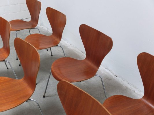 Series 7 Chairs in Teak by Arne Jacobsen for Fritz Hansen, 1955