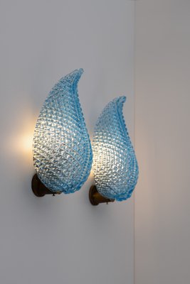 Vintage Art Deco Murano Glass Wall Lamps from Barovier & Toso