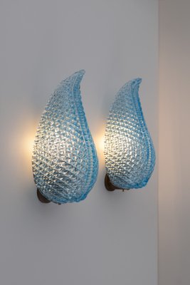 Vintage Art Deco Murano Glass Wall Lamps from Barovier & Toso