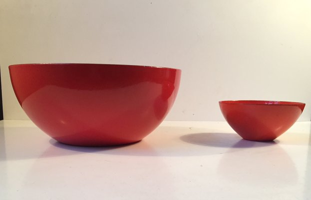 Finnish Enamel Bowls by Kaj Franck for Finel, 1950s, Set of 2 for