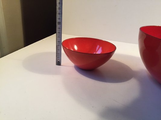 Finnish Enamel Bowls by Kaj Franck for Finel, 1950s, Set of 2 for