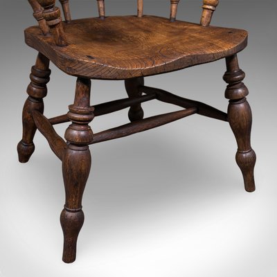 Antique Edwardian English Smokers Bow Chair with Country House