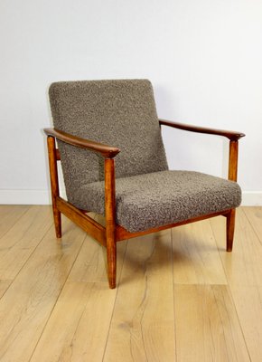 GFM-142 Armchair in Brown-Chocolate Thick Boucle by Edmund Homa