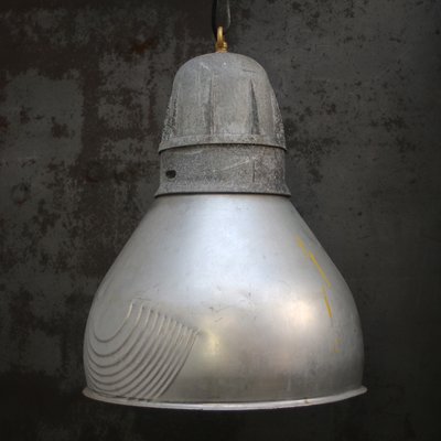 Vintage Industrial French Grey Metal Pendant Lamps from Mazda for
