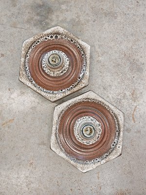 Mid-Century Modern Hexagonal Fat Lava Sconces, West Germany 1970s
