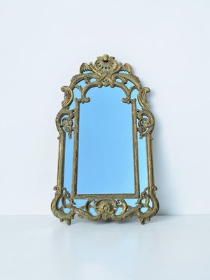 Large Regency Style Mirror with Carved and Gilded Wooden Side