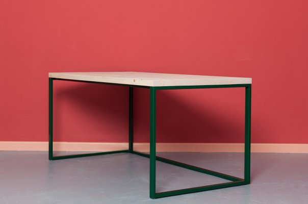 Maastricht Writing Desk In Recycled Wood Steel By Johanenlies