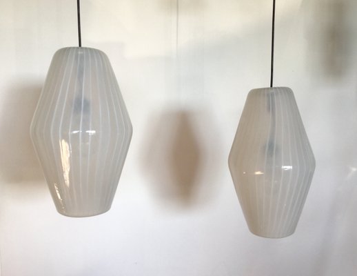Vintage Adjule Light Pendants By Paolo Venini 1950s Set Of 2 Vintage Adjule Light Pendants By Paolo Venini 1950s Set Of 2