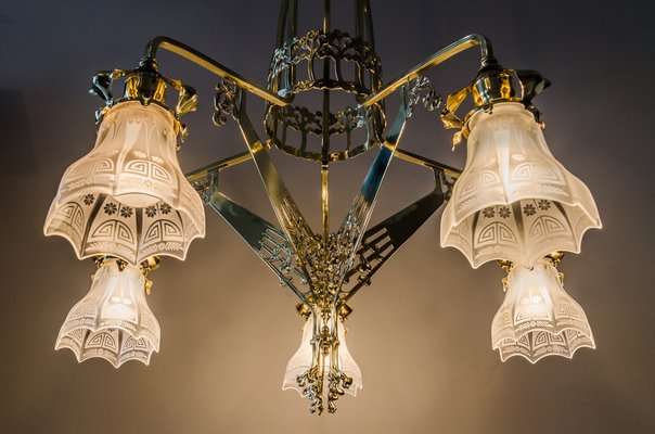 Antique Art Nouveau Chandelier For At Pamono Antique Art Nouveau Chandelier 2