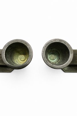 Art Deco Disko Metal Candlesticks by Just Andersen, 1930s, Set of 2 — view 6