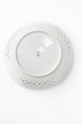 Reticulated Porcelain Centerpiece Plate with Floral Decoration from Meissen Porcelain, 1970s — view 3