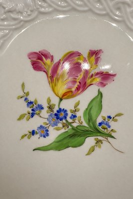 Reticulated Porcelain Centerpiece Plate with Floral Decoration from Meissen Porcelain, 1970s — view 5