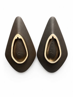 Large Stoneware Candlestick Wall Lights by Einar Johansen for Soholm, 1960s, Set of 2 — view 3