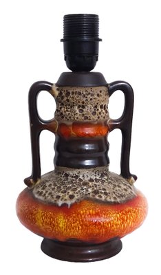 West German Fat Lava Pottery Table Lamp Base by Walter Gerhards