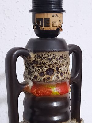 West German Fat Lava Pottery Table Lamp Base by Walter Gerhards