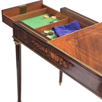 Foldable Gaming Table in Walnut, France, 1860 for sale at Pamono