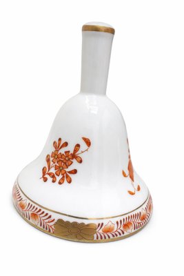 Vintage Apponyi Orange Porcelain Candlestick and Bell Set from Herend, 1970s, Set of 2 — view 5