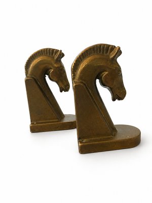 Vintage German Brutalist Brass Horse Bookends, 1960s, Set of 2 — view 6