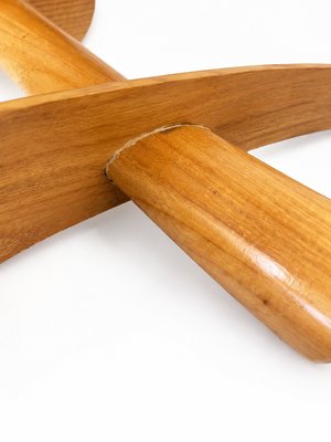 Mid-Century Modern Biomorphic Boomerang Wood Double Flame Candlestick, 1950s — view 9