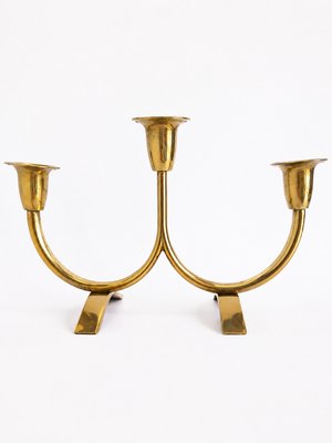 Mid-Century Modern Scandinavian Brass Candleholder by Gunnar Ander for Ystad Metall, 1960s — view 1