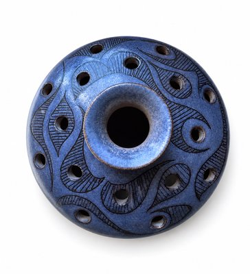 Mid-Century Vallauris Glazed Stoneware Pique Fleurs Vase by Fonck and Mateo, 1960s — view 3