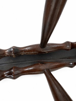 Mid-Century Modern Italian Ebonized Wood Folding Accordion Magazine Rack, 1950s — view 8