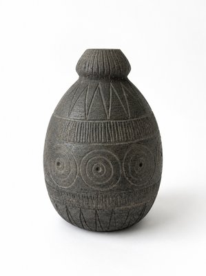 Mid-Century Modern Swedish Ceramic Brutalist Solifleur Vase by Elsi Bourelius for Jie Gantofta, 1970s — view 1