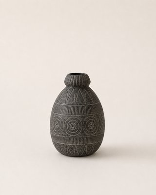 Mid-Century Modern Swedish Ceramic Brutalist Solifleur Vase by Elsi Bourelius for Jie Gantofta, 1970s — view 2