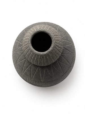 Mid-Century Modern Swedish Ceramic Brutalist Solifleur Vase by Elsi Bourelius for Jie Gantofta, 1970s — view 4
