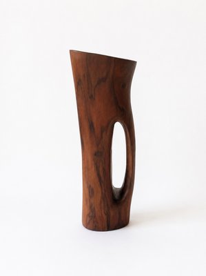 Vintage Monoxyle Hardwood Vase by Alexandre Noll, 1970s — view 1