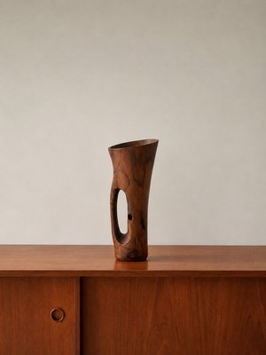 Vintage Monoxyle Hardwood Vase by Alexandre Noll, 1970s — view 2